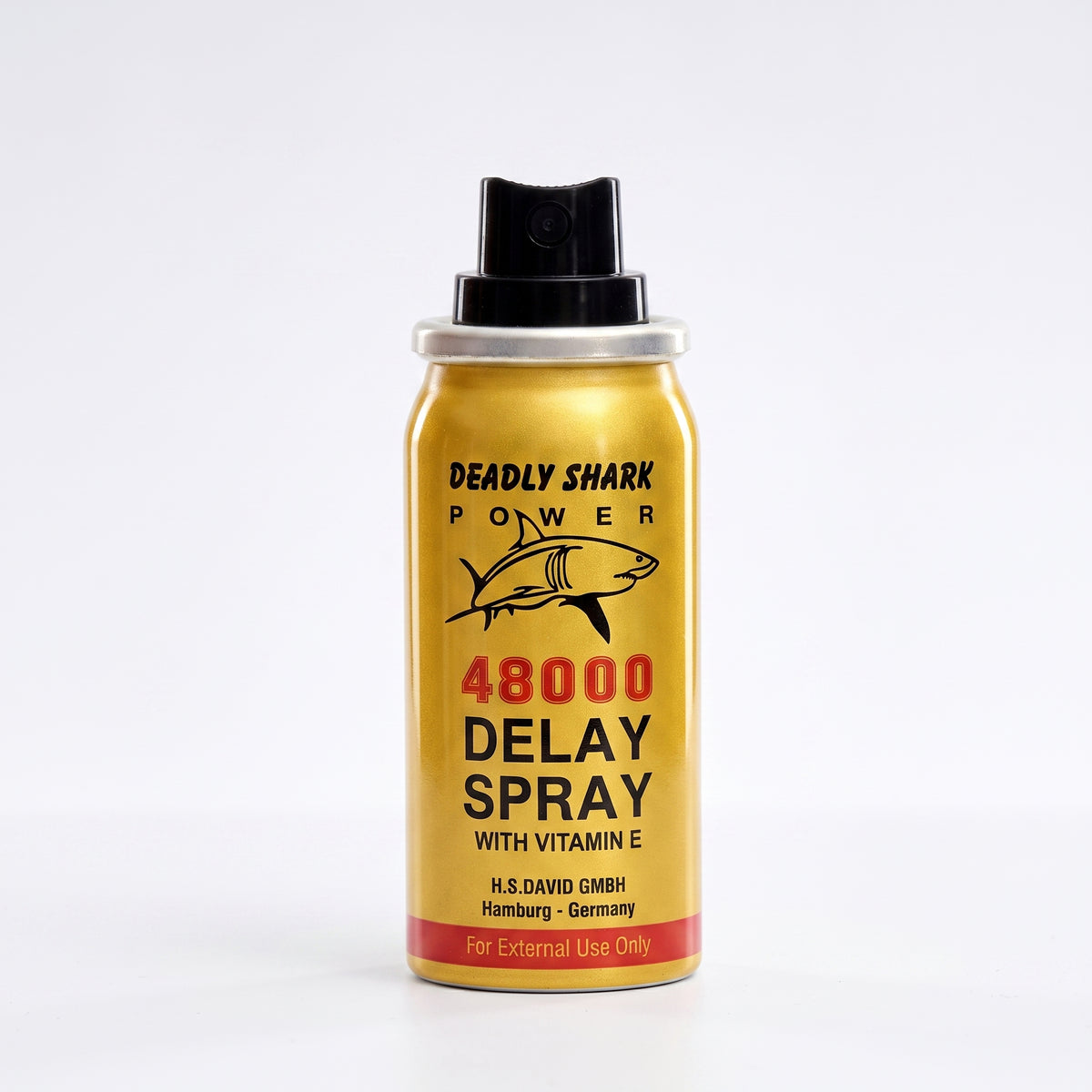 Deadly Shark Power 48000 delay spray bottle, front label