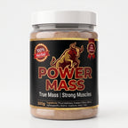 Power Mass herbal weight gain powder, 500g jar front label