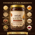 Yemeni Khalta ingredients - royal jelly, Yemeni honey, ginseng, ashwagandha, safed musli, saffron, cinnamon, sesame
